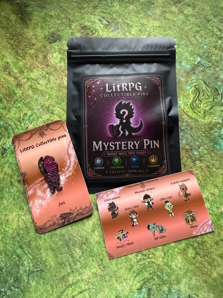 Photo of a Mystery Pin bag with two pin cards